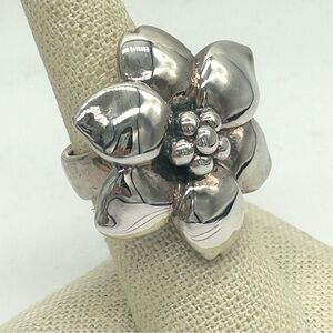 Simon Sebbag Sterling Silver Flower Ring 7.25